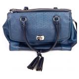 COACH RIBBED NAVY BLUE LARGE HANDBAG