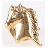 18K YELLOW GOLD HORSE BUST PIN