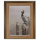 ROBERT BATEMAN "BROWN PELICAN..." SIGNED PRINT