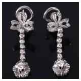 18K WHITE GOLD DIAMOND LADIES EARRINGS - 0.44CTW