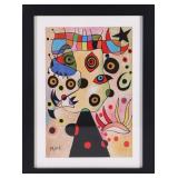 IN THE MANNER OF JOAN MIRO OIL ON CANVAS FRAMED