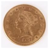 1907 LIBERTY HEAD $10 GOLD COIN