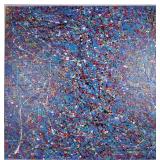 J. POLLOCK OIL ABSTRACT SPLATTER PAINTING AFTER