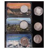 ASSORTED FINE SILVER MS BULLION COINAGE - (6)