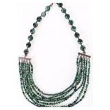 INTINI JADE NECKLACE W/ STERLING SILVER HARDWARE