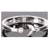 MICHOU STERLING 22K PEARL & WHALE TAIL BANGLE