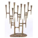 SIGNED BRUTALIST-STYLE JEWISH TEMPLE MENORAH