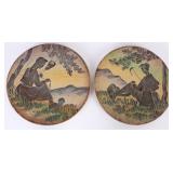 SIGNED GREEK HAND-MADE WALL HANGING PLATES