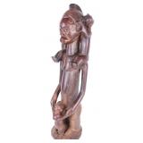 MEDIUM SIZED WOODEN AFRICAN MATERNITY STATUE