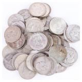 FRANKLIN 90% SILVER HALF DOLLARS MIXED - (50)