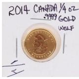 2014 CANADA 1/4 OZ .9999 FINE GOLD ARCTIC FOX