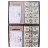 WORLD RESERVE 2 SHEETS UNCUT $5 & $20 BILLS W/ COA