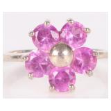 2.5CTW BRIGHT PINK SAPPHIRE STERLING SILVER RING