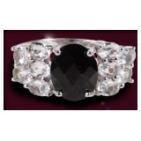 2.0CT GARNET & TOPAZ STERLING SILVER LADIES RING