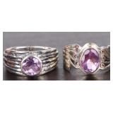 GENUINE AMETHYST STERLING SILVER LADIES RINGS