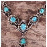 J. NEZZIE SOUTHWEST NAVAJO TURQUOISE NECKLACE