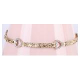 18K YELLOW & WHITE GOLD HEART LADIES BRACELET