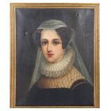 19TH C. MARY QUEEN OF SCOTS ORIGINAL OIL PAINTING