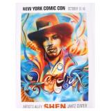 SHEN JAVITZ SIGNED JIMI HENDRIX COMIC CON POSTER