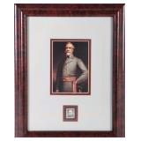 SCOTT STAMP #1049 ROBERT E. LEE 30ï¿½ & PRINT FRAMED