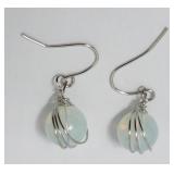 Silver Tone Earrings (moonstone)