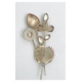 Flower Bouquet Silver Color Brooch