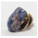 Blue Stone on Screw Back Pin