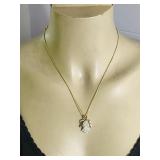 Angel Rhinestone Sterling Silver Gold Plated Neckl