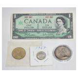 1967 Centennial Medal Token & Banknote Silver