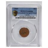 1969 Canada Cent PCGS AU Details Odd Toning