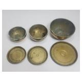 3 Solid Brass Pots with Lids