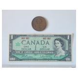 1967 Canada Centennial Medal & $1 Dollar