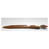 Letter Opener Handcarved Wood Kenya 13"