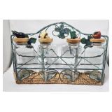 Kitchen Storage Containers Glass with Metal Rack