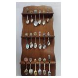 Souvenir Spoons with Rack Lot A