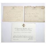 Invitations from King of England & President of Fe