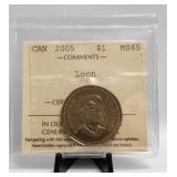 2005 Canada $1 ICCS Mint State 65