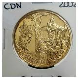 2002 Gold Plated Sterling Silver Proof $1 Dollar