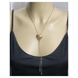 Sliding Adjustable Puffy Heart Necklace VTG