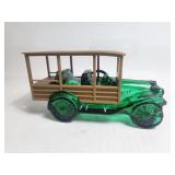 Green Glass Antique Car After Shave Bottle AVON