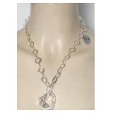 Large Crystal Heart on Sterling Silver Necklace