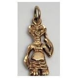 ET Extra Terrestrial Charm Pendant 10K Gold VTG