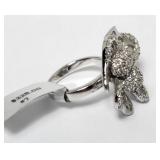 Zircon Flower Sterling Silver Ring by Tamar Sz 7