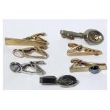 Tie Clips with Rhinestones Vintage Lot of 7