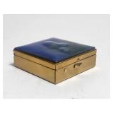 Small Brass Trinket Box Stone cover