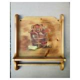 Towel Rack/Shelf Wood Teddy Bear