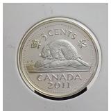 2011 Silver Proof 5c Heavy Cameo Canada