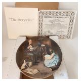 "The Story Teller" Plate Norman Rockwell COA Box