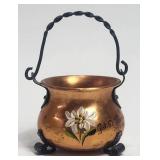 Hand Painted Copper Pot Hammered