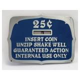 Belt Buckle - Incert Coin 25c Unzip Shake Well